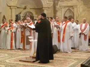 The praise segment of the evening went from 6pm to about midnight. Thereafter the prayer took a more Coptic feel, with traditional hymns lasting until 6am, followed by morning mass.