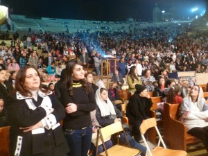 Finally, this is about the size of the crowd that stayed to worship throughout the night.