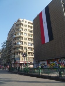 But at some point since my last visit a huge Egyptian flag had been draped on the side of this building. Perhaps it can be read as a sign of hope.