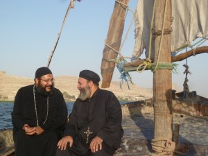 To get to the small chapel in a cave we had to cross by a traditional sailboat. 