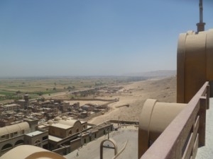 Looking out from the monastery at the village and farmland below. It is said the Holy Family tradition emerged here when local businessmen had a falling out with the monks of Dayr al-Muharraq Monastery. In the AWR article I provide a somewhat extended reflection on how possible pious fraud can both strengthen and damage the faith of Coptic Christians.