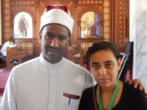 Ahmed Saber, with one of the younger relatives of the deceased. 