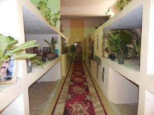 Inside the crypt of the Maspero martyrs. One must remove shoes before entering.