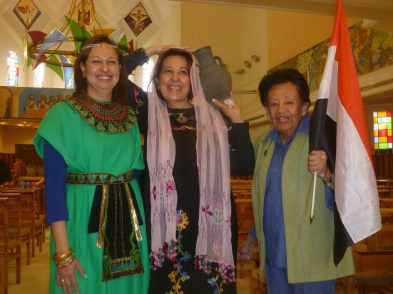Three of the organizers led a presentation honoring Egyptian women throughout the ages