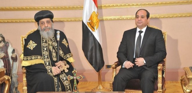 On February 16, after the Islamic State released its video of beheading its victims, President Sisi visited Pope Tawadros to express his condolences.