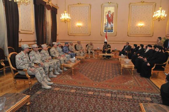 Also offering condolences was a delegation from the military, including the Minister of Defense, Sedki Sobhi.