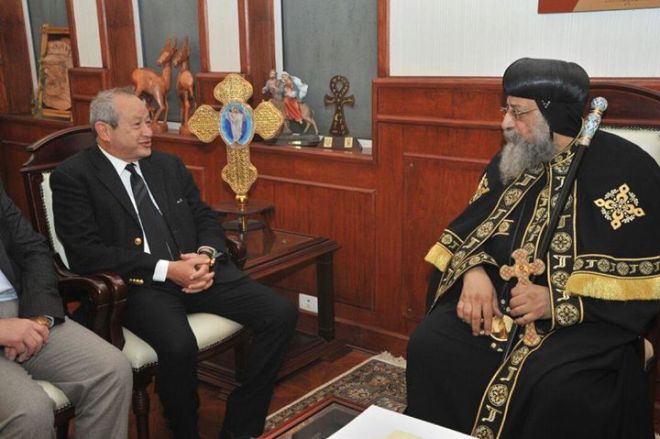 Also visiting the pope was prominent Coptic businessman Naguib Sawiris.